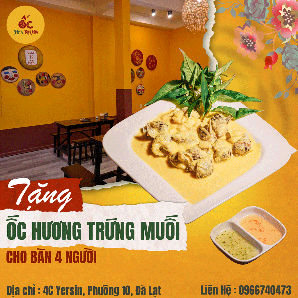 TẶNG ỐC HƯƠNG SỐT TRỨNG MUỐI CHO BÀN TỪ 4 NGƯỜI